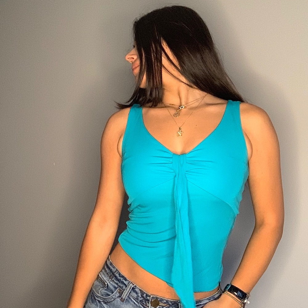 L.K.BENNETT LONDON TURQUOISE LUXURY TOP - Picture 2 of 3